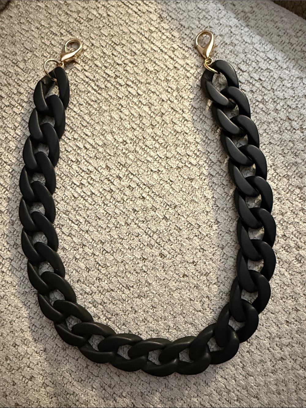 Matte Black Chunky Link Chain with Gold Clasp